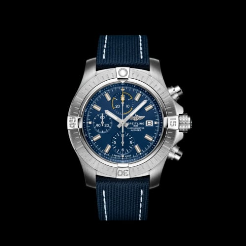 Breitling Avenger Chronograph 45 Stainless Steel / Blue / Military / Pin