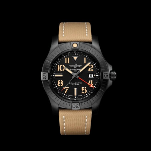 Breitling Avenger Automatic GMT 45 Night Mission / Black / Military / Folding