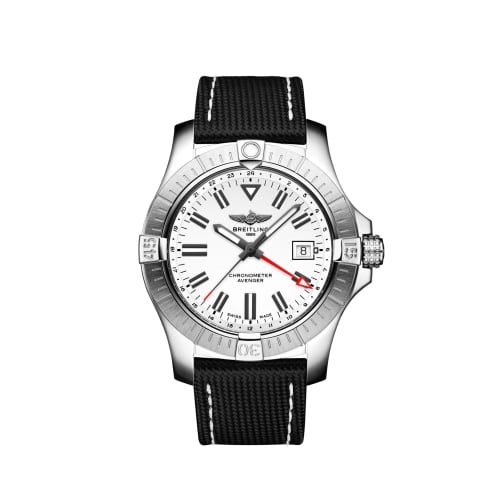 Breitling Avenger Automatic GMT 43 Stainless Steel / White / Calf / Folding