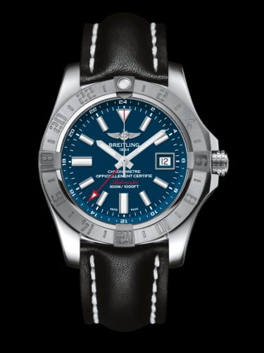 Breitling Avenger II GMT Stainless Steel / Mariner Blue / Calf / Folding