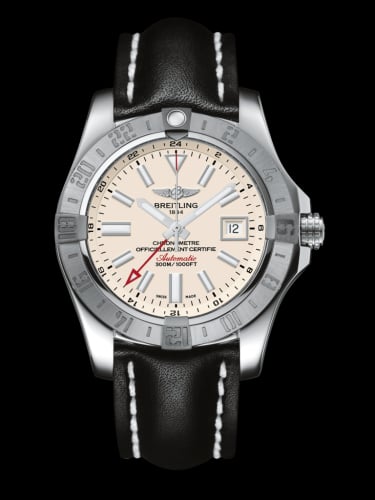 Breitling Avenger II GMT Stainless Steel / Stratus Silver / Calf / Pin