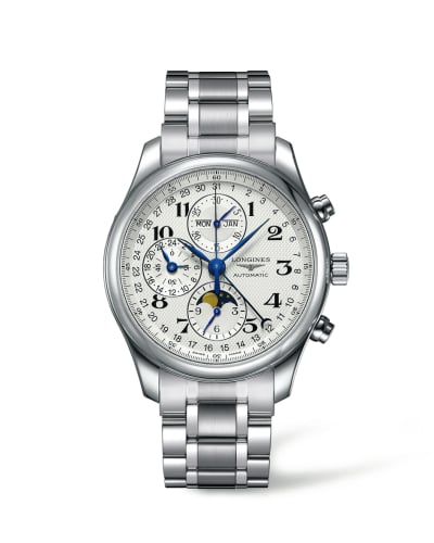 Longines Master Collection 42 Chronograph Calendar Stainless Steel / Silver-Arabic / Bracelet