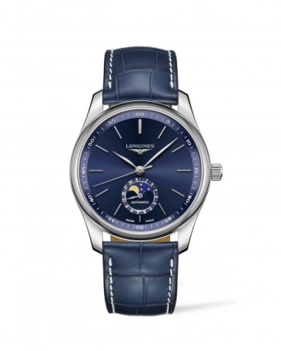 Longines Master Collection 40 Moonphase Stainless Steel / Blue / Alligator