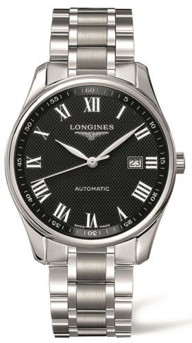 Longines Master Collection 42 Date Stainless Steel / Black Roman / Bracelet