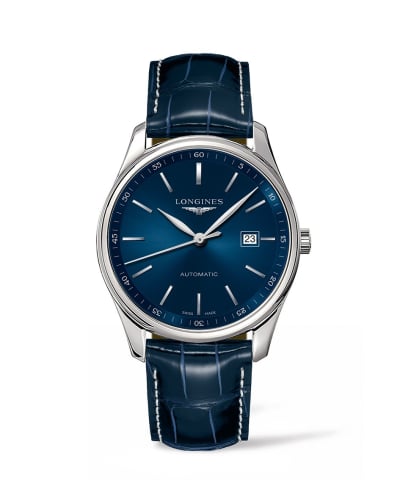 Longines Master Collection 42 Date Stainless Steel / Blue / Alligator XL