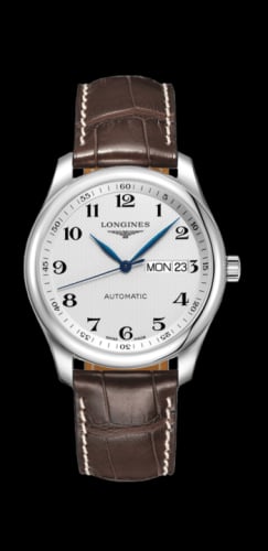 Longines Master Collection 38.5 Day Date Stainless Steel / Silver-Arabic / Alligator XL