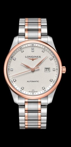 Longines Master Collection 42 Date Stainless Steel / Pink Gold / Silver-Diamond / Bracelet