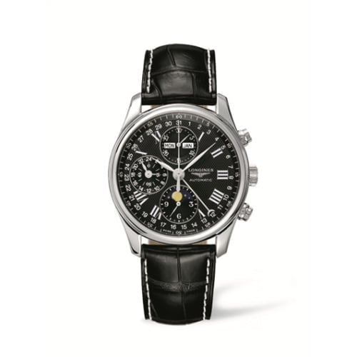 Longines Master Collection 40 Chronograph Calendar Stainless Steel / Black / Strap