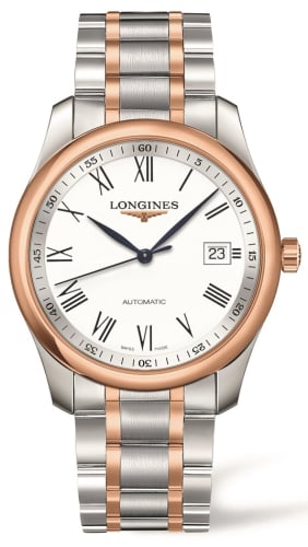 Longines Master Collection 40 Date Stainless Steel / Pink Gold / White-Roman / Bracelet