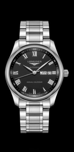 Longines Master Collection 40mm Annual Calendar Stainless Steel / Black-Roman / Bracelet