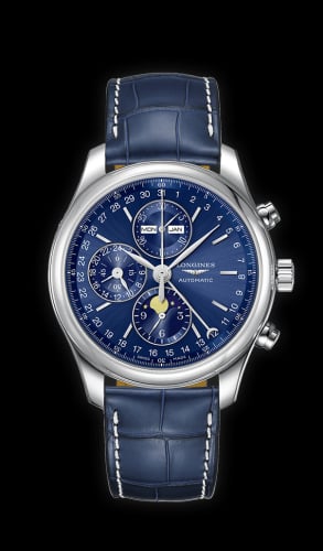 Longines Master Collection 42 Chronograph Calendar Stainless Steel / Blue / Strap