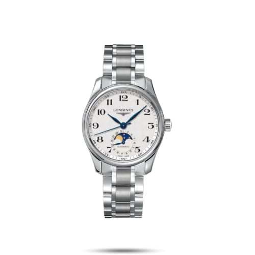 Longines Master Collection 34 Moonphase Stainless Steel / Silver / Bracelet