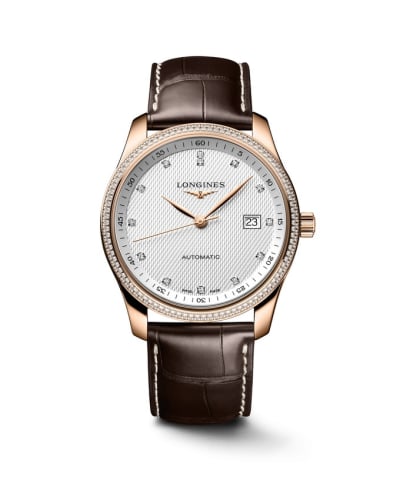 Longines Master Collection 40 Date Pink Gold - Diamond / Silver - Diamond