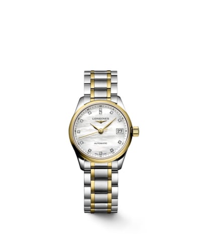Longines Master Collection Date 25.5 Stainless Steel - Pink Gold / MOP / Bracelet