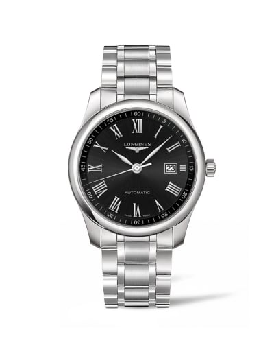 Longines Master Collection 40 Date Stainless Steel / Black - Roman / Bracelet