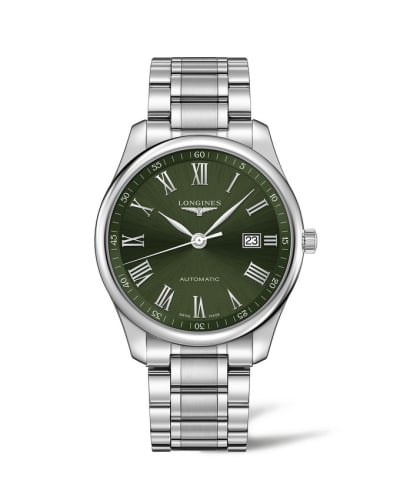 Longines Master Collection 42 Date Stainless Steel / Green - Roman / Bracelet