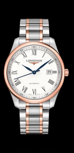 Longines Master Collection 42 Date Stainless Steel / Pink Gold / White-Roman / Bracelet