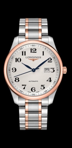 Longines Master Collection 42 Date Stainless Steel / Pink Gold / Silver-Arabic / Bracelet
