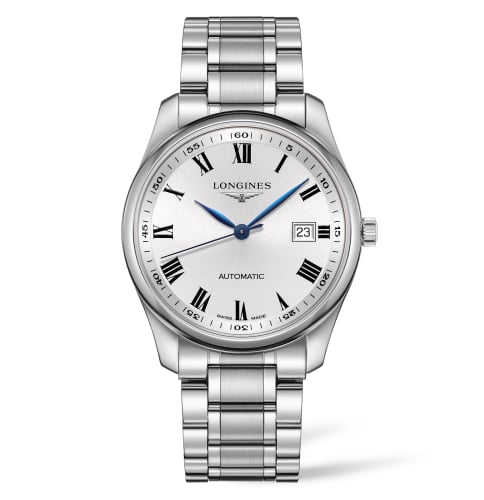 Longines Master Collection 40 Date Stainless Steel / Silver-Roman / Alligator / DFS