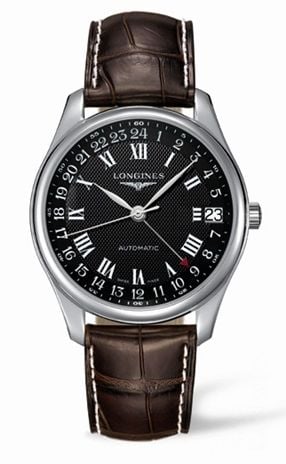 Longines Master Collection 42 24h Stainless Steel / Black-Roman / Alligator