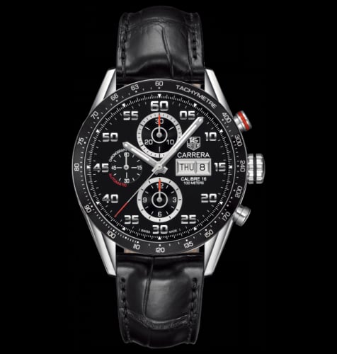 TAG Heuer Carrera Calibre 16 Day Date 43 Stainless Steel / Black / Alligator