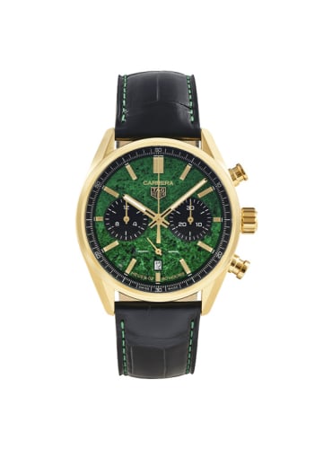 TAG Heuer Carrera Calibre Heuer 02 42 Yellow Gold / Cortina Watch 50th Anniversary