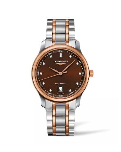 Longines Master Collection Date 38.5 Two Tone Rose / Brown