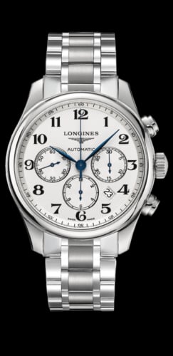 Longines Master Collection 44 Chronograph Stainless Steel / Silver-Arabic / Bracelet