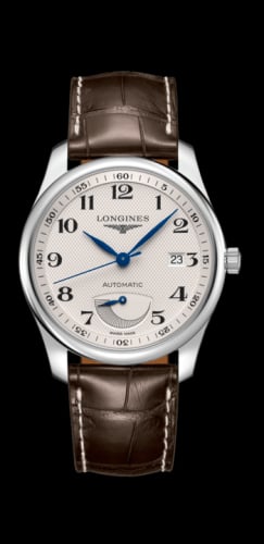 Longines Master Collection 40mm Power Reserve Stainless Steel / Silver-Arabic / Alligator