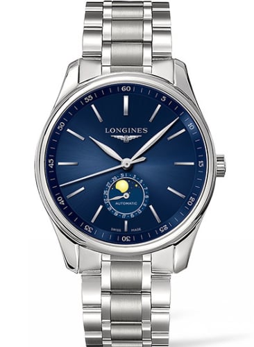 Longines Master Collection 42 Moonphase Stainless Steel / Blue / Bracelet