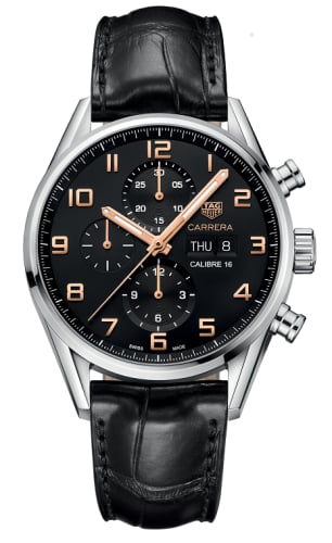TAG Heuer Carrera Calibre 16 Day Date 43 Stainless Steel / Black / Alligator
