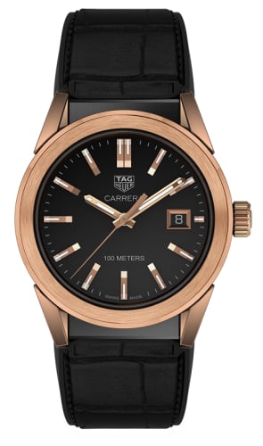 TAG Heuer Carrera Quartz 36 Rose Gold / Black / Alligator