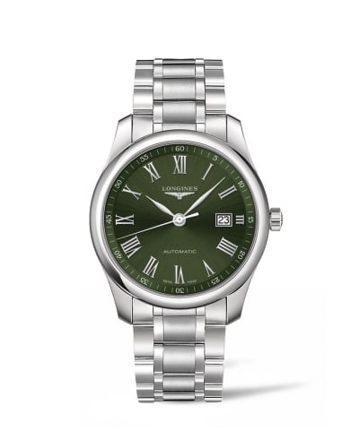 Longines Master Collection 40 Date Stainless Steel / Green - Roman / Bracelet