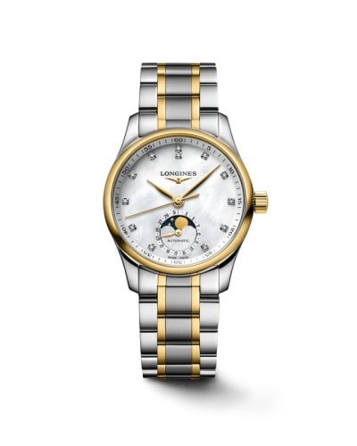 Longines Master Collection 34 Moonphase Stainless Steel - Yellow Gold / MOP / Bracelet