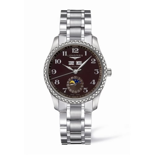 Longines Master Collection Calendar 36 Stainless Steel / Diamond / Brown MOP / Bracelet