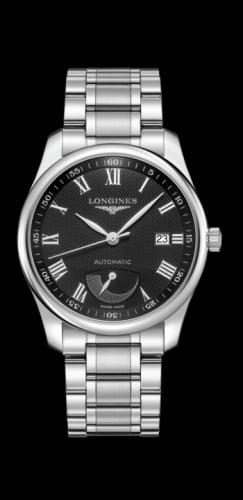 Longines Master Collection 40mm Power Reserve Stainless Steel / Black-Roman / Bracelet