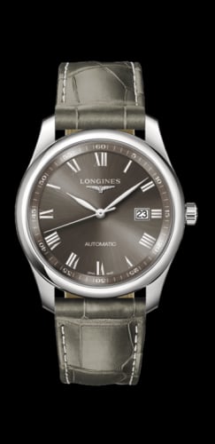 Longines Master Collection 40 Date Stainless Steel / Grey Roman / Alligator XL