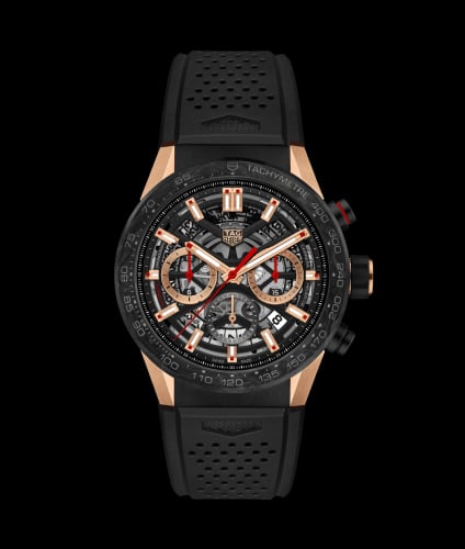 TAG Heuer Carrera Calibre Heuer 02 43 Rose Gold / Carbon / Skeleton / Rubber