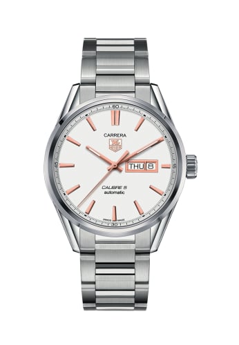 TAG Heuer Carrera Calibre 5 Day Date Stainless Steel / Silver / Bracelet
