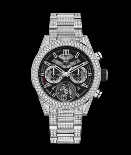 TAG Heuer Carrera Calibre Heuer 02T 45 Chronograph Tourbillon Titanium / Stainless Steel / Diamond / Bracelet
