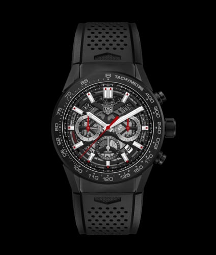 TAG Heuer Carrera Calibre Heuer 02 45 Black Ceramic / Skeleton / Rubber
