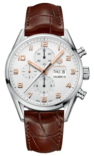 TAG Heuer Calibre 16 Day Date 43 Stainless Steel / Silver / Alligator