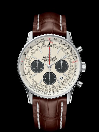 Breitling Navitimer 1 B01 Chronograph 43 Stainless Steel / Silver / Croco / Pin