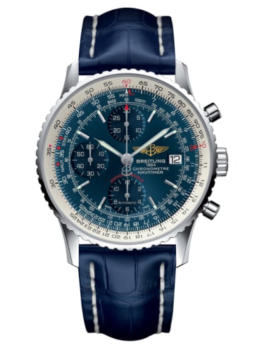 Breitling Navitimer Heritage Stainless Steel / Aurora Blue / Croco