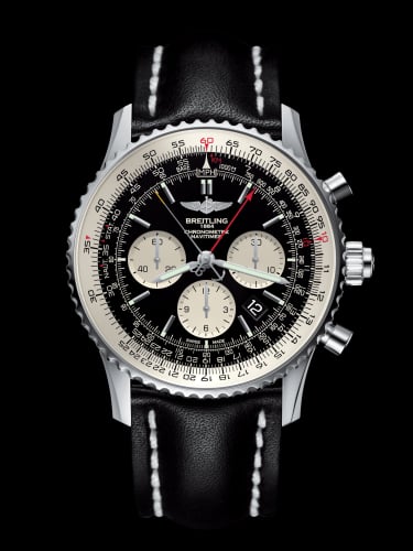 Breitling Navitimer Rattrapante Stainless Steel / Black / Calf / Pin