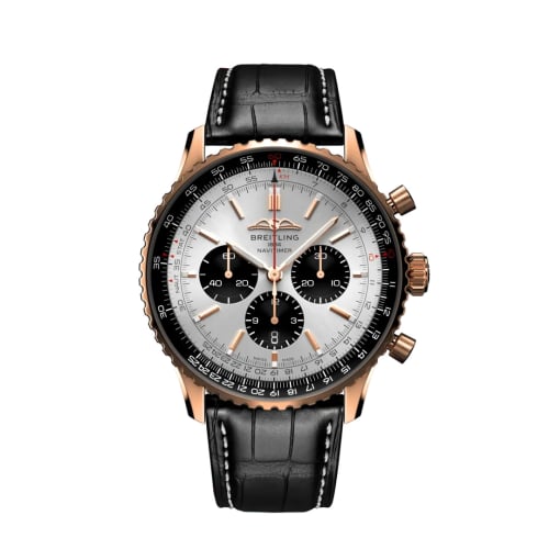 Breitling Navitimer B01 Chronograph 46 Red Gold / Silver / Alligator