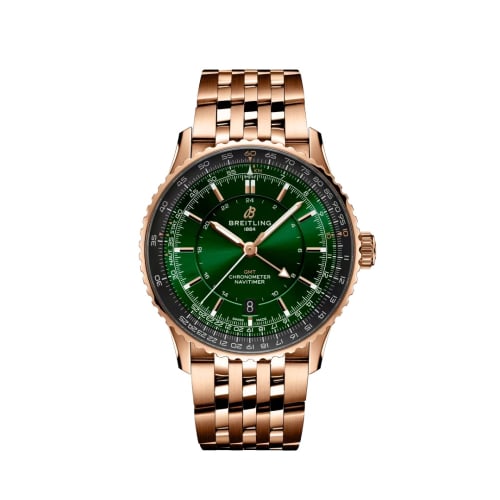 Breitling Navitimer GMT 41 Automatic Red Gold / Green / Bracelet