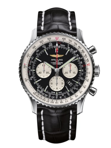 Breitling Navitimer 01 46 Stainless Steel / Black / Croco / Pin