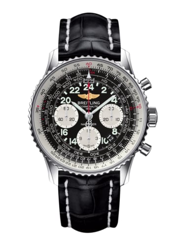 Breitling Cosmonaute Stainless Steel / Black / Croco