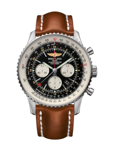 Breitling Navitimer GMT Stainless Steel / Black / Calf / Pin
